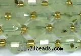 CCB1291 15 inches 7mm - 8mm faceted green rutilated quartz beads