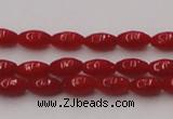 CCB130 15.5 inches 3*6mm rice red coral beads strand wholesale