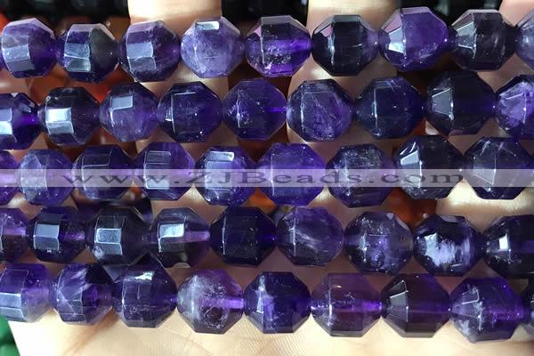 CCB1314 15 inches 9mm - 10mm faceted amethyst beads