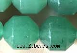 CCB1315 15 inches 9mm - 10mm faceted green aventurine beads