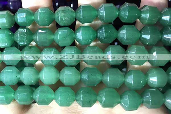 CCB1315 15 inches 9mm - 10mm faceted green aventurine beads