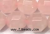 CCB1317 15 inches 9mm - 10mm faceted rose quartz turquoise beads