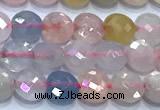 CCB1322 15 inches 6mm faceted coin morganite gemstone beads