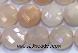 CCB1331 15 inches 8mm faceted coin pink aventurine jade beads