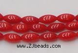 CCB134 15.5 inches 4*8mm rice red coral beads strand wholesale