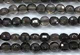 CCB1363 15 inches 2.5mm faceted coin smoky quartz beads