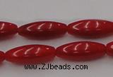 CCB137 15.5 inches 5*13mm rice red coral beads strand wholesale