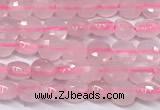 CCB1371 15 inches 4mm faceted coin rose quartz beads