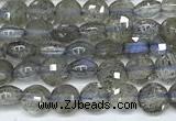 CCB1374 15 inches 4mm faceted coin labradorite beads