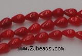 CCB139 15.5 inches 4*6mm teardrop red coral beads wholesale