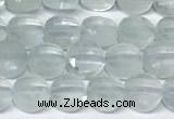 CCB1401 15 inches 6mm faceted coin aquamarine beads