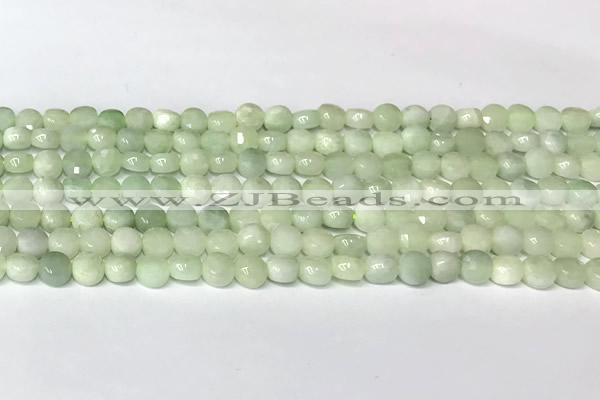 CCB1402 15 inches 6mm faceted coin jade beads