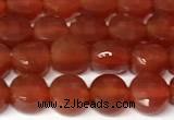 CCB1412 15 inches 6mm faceted coin red agate beads