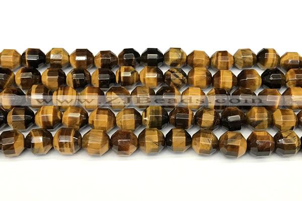 CCB1425 15 inches 9mm - 10mm faceted yellow tiger eye beads
