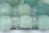 CCB1433 15 inches 7mm - 8mm faceted amazonite beads