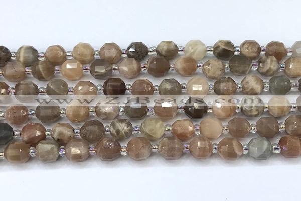 CCB1445 15 inches 7mm - 8mm faceted moonstone beads