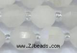CCB1450 15 inches 9mm - 10mm faceted AB-color white phantom beads