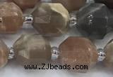 CCB1464 15 inches 9mm - 10mm faceted moonstone beads