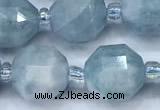 CCB1466 15 inches 9mm - 10mm faceted aquamarine beads