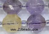 CCB1514 15 inches 9mm - 10mm faceted ametrine beads