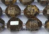 CCB1517 15 inches 9mm - 10mm faceted bronzite beads