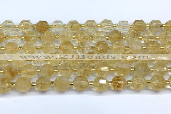 CCB1522 15 inches 8mm - 9mm faceted citrine gemstone beads