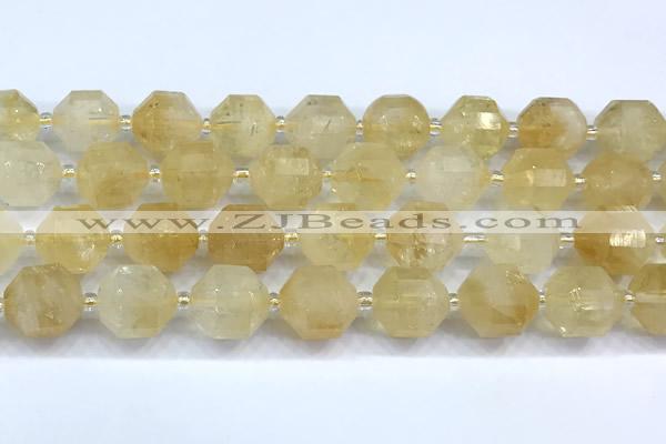 CCB1533 15 inches 11mm - 12mm faceted citrine gemstone beads