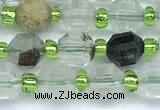 CCB1571 15 inches 5mm - 6mm faceted phantom gemstone beads