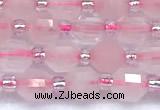 CCB1584 15 inches 5mm - 6mm faceted rose quartz beads