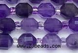 CCB1590 15 inches 5mm - 6mm faceted amethyst gemstone beads