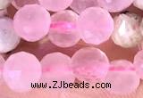 CCB1636 15 inches 6mm faceted teardrop rose quartz beads