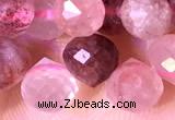 CCB1638 15 inches 6mm faceted teardrop strawberry quartz beads