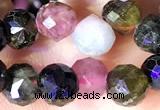 CCB1656 15 inches 6mm faceted teardrop tourmaline beads