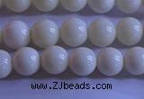 CCB301 15.5 inches 6mm round white coral beads wholesale