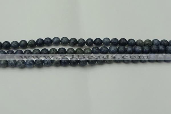 CCB451 15.5 inches 6mm round blue coral beads wholesale