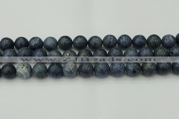 CCB456 15.5 inches 16mm round blue coral beads wholesale