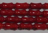 CCB50 15.5 inches 5*11mm bamboo shape red coral beads Wholesale