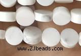CCB510 15.5 inches 4mm coin white howlite beads wholesale