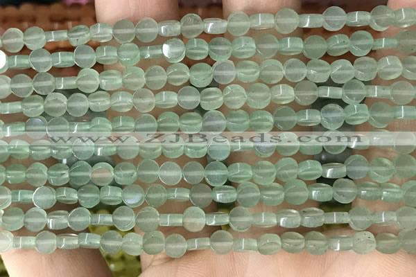 CCB513 15.5 inches 4mm coin green aventurine beads wholesale