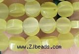 CCB514 15.5 inches 4mm coin lemon jade beads wholesale