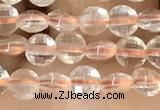 CCB535 15.5 inches 4mm faceted coin citrine gemstone beads