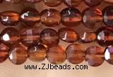 CCB536 15.5 inches 4mm faceted coin orange garnet beads wholesale