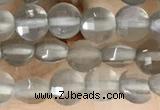 CCB541 15.5 inches 4mm faceted coin grey moonstone beads