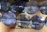 CCB606 15.5 inches 6mm faceted coin iolite gemstone beads
