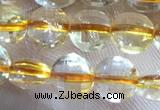 CCB610 15.5 inches 6mm faceted coin golden rutilated quartz beads