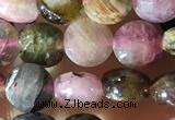 CCB618 15.5 inches 6mm faceted coin tourmaline gemstone beads