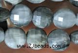 CCB627 15.5 inches 6mm faceted coin eagle eye jasper gemstone beads