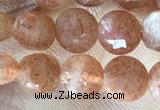 CCB628 15.5 inches 6mm faceted coin natural sunstone gemstone beads