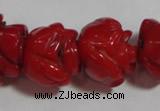 CCB63 15.5 inches 13mm rose shape red coral beads Wholesale