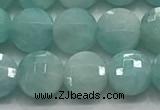 CCB701 15.5 inches 6mm faceted coin amazonite gemstone beads